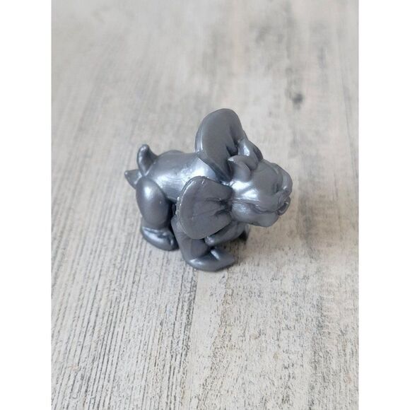 Silver Bulldog mini flower mythical toy figure - Picture 2 of 5